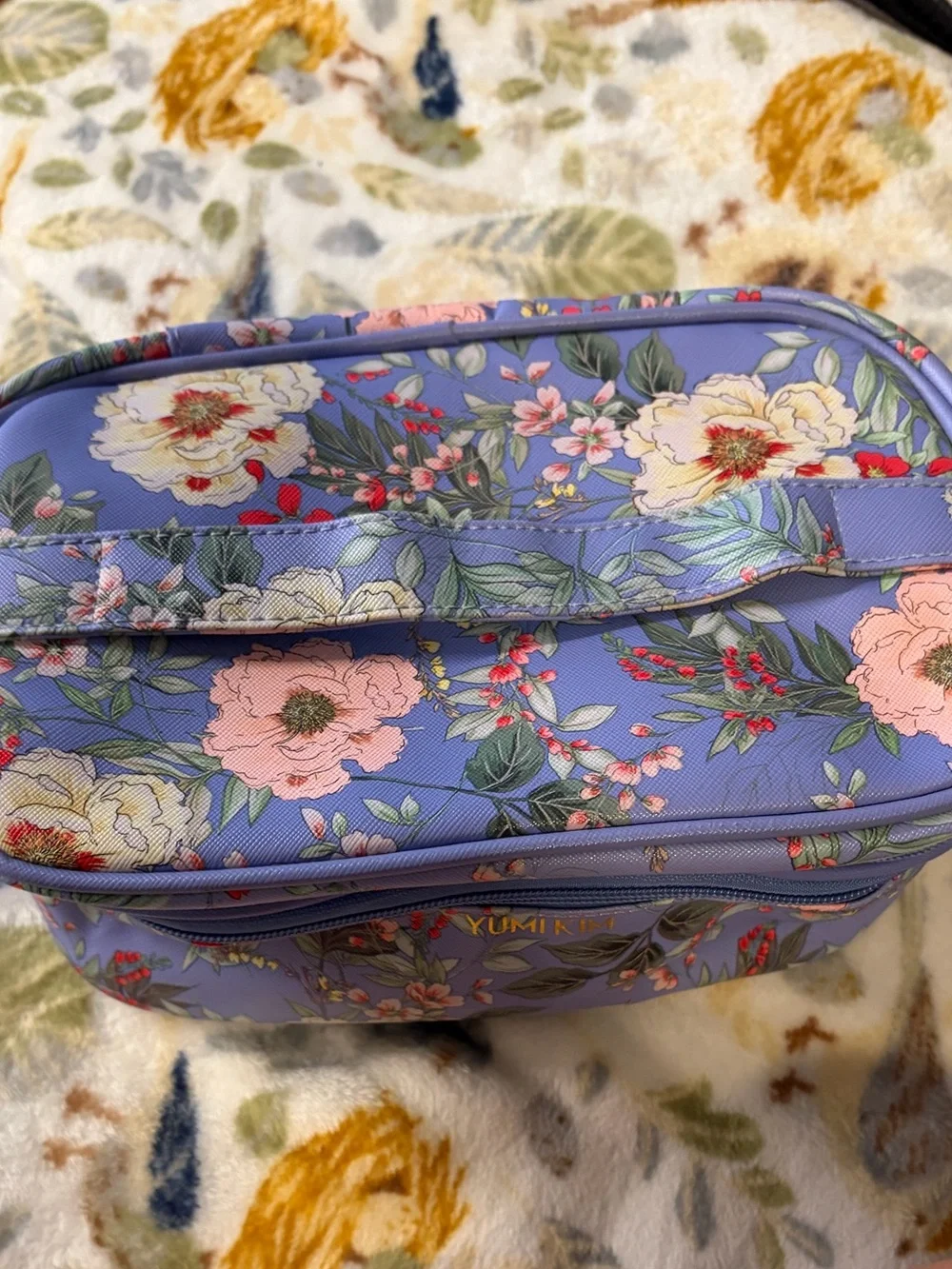 Lavender Floral Cosmetic Bag